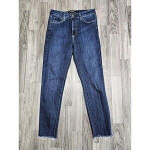 Just Black Denim Jeans JBD Womens 26 Blue Raw Hem Stretch Skinny Ankle